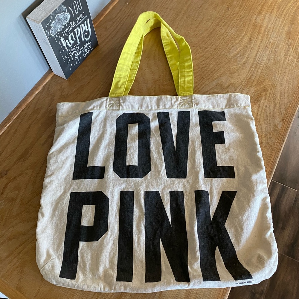 Victoria’s Secret Love Pink Canvas Large tote bag